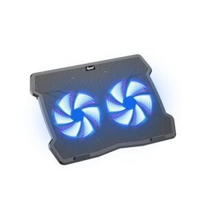 Dyazo 2 Fan Laptop Cooling Pad | Laptop Cooler Stand | USB Powered with Blue Lights 2 Adjustable Viewing Angles Compatible for MacBook, Lenovo,Dell & Other laptops 10 to 15.6-Inch (Black)