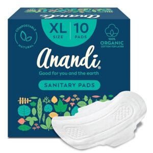 Anandi sanitary pads for women 10 XL Pads | Biodegradable Organic pads with Disposal pouch | Certified ~100% Compostable