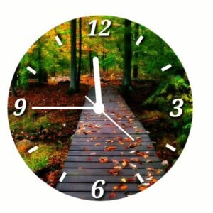 Babawill Nature Round MDF Wooden Wall Clock Without Glass (28 cm x 28 cm x 1.5 cm)