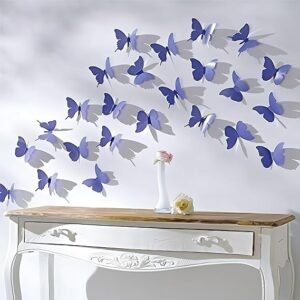JAAMSO ROYALS Blue 3D Butterflies' Wall Sticker (1 Combo Pack of 19 Butterfly)