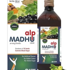 ALPMADHU Liquid|Herbal Ayurvedic Medicine|Sugar Control|Blood Glucose Regulator|Pure And Natural|25 Potent Herbs|No Added Flavour Or Colour|Sugar Free|500 Ml-Alpine Pharmaceuticals, Pack Of 1