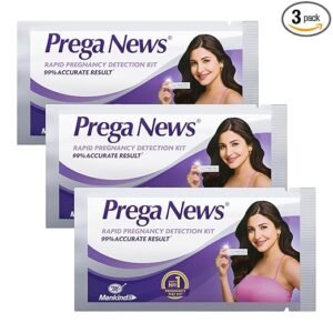 Prega News Test Kit | One Step Urine Hcg Pregnancy Test Kit Device | 99% Accurate Results In 5 Minutes | Pack Of 3 Kits| Indias No 1 Pregnancy Kit.