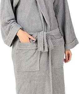 Comfortlooms Women Bath Robe Full Sleeve Cotton Bathrobe | Soft, Light, Compact & Highly Water Absorbent - Suitable for Birthday/Anniversary/Diwali Couple/wedding Gift | 250 GSM