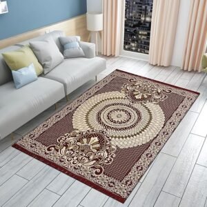 Furnishing Hut Chenille/Cotton Carpet 5x7 Feet Living Room Hall Bedroom 150x210 cm Maroon