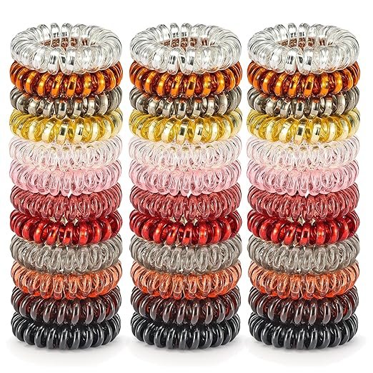 20 Pcs Spiral Hair Ties - No Crease Coil for Thick Hair, Phone Cord Ponytail Holder Elastics for Women