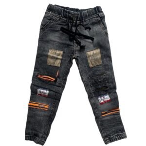 Sg Fashion Boys Jeans Slim Fit Denim Joggers with Drawstring Round Elastic Waist for Kids(SG 2008)