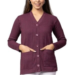 Woolen Sweater for Womens with Pockets Plus Size Cardigan M to 6XL (Premium Melanage Colours Range)