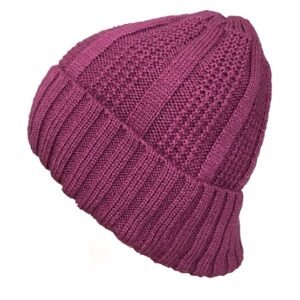 Gajraj Unisex Moss Knit Warm Winter Woolen Skull Cap with Fur Lining