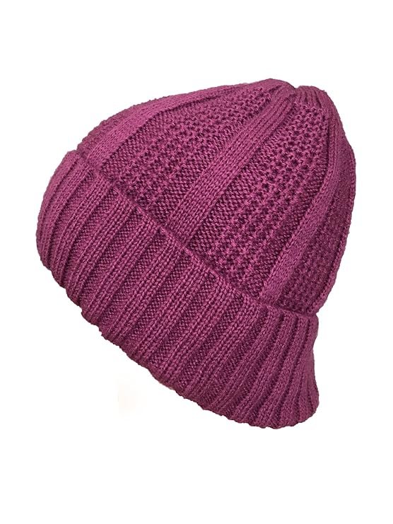 Gajraj Unisex Moss Knit Warm Winter Woolen Skull Cap with Fur Lining