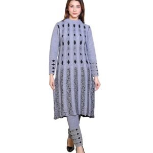 Grand Line Women's Acrylic Woolen Winter Wear Warm Kurta with Palazzo Set