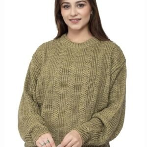 Women 100% Wool Pullover Sweater Regular Fit for Winter Wear | Full Sleeve | Stylish Sweater Crafted with Comfort Fit and Modern Clothing for Winter Wear