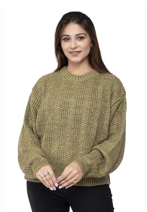 Women 100% Wool Pullover Sweater Regular Fit for Winter Wear | Full Sleeve | Stylish Sweater Crafted with Comfort Fit and Modern Clothing for Winter Wear