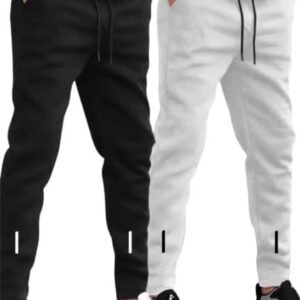 RUSKSUN Track Pants for Men || Activewear Pants || Men’s Joggers || Polyester with 2 Side Pockets || Casual Trousers || Stretchable (Sports | Gym | Yoga) (4L25 Pack of 2)