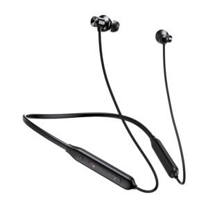 pTron Tangent Rush w/ 50Hrs Playtime, Pristine Sound, Dual-Device Pairing, Bluetooth 5.4 Wireless in-Ear Earphones with Mic, Voice Assistant, Type-C Fast Charging & IPX5 Water Resistant (Jet Black)