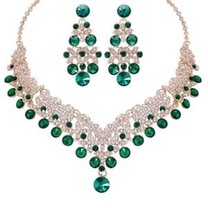 Shining Diva Fashion Latest Stylish Design Fancy Wedding Party Crystal Diamonds Necklace Jewellery Set for Women