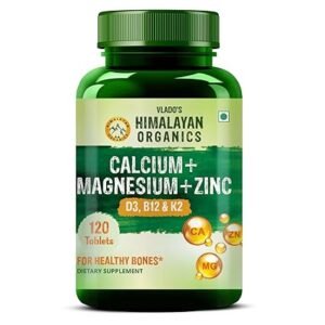 Himalayan Organics Calcium Magnesium Zinc Vitamin D3 & B12-120 Vegetarian Tablets