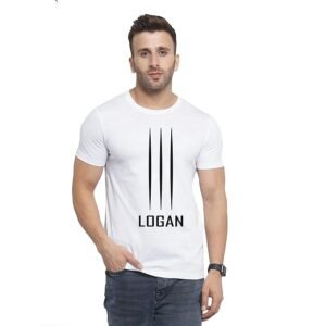 Men's Black T-Shirt with Vertical Line Design, 100% Polyster