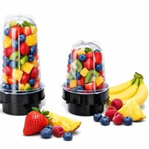 Bullet Mixer Grinder Jar Set of 2 Jar (600ml & 300ml) | BPA-Free Heavy-Duty Replacement Bullet Jars | Leakproof | Compatible with Bullet Mixer Machines (Steel Chutney Jar(300ml))