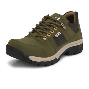 Mochites® Black Leatherette Tough Heavy Duty Ankle Length Casual Boots For Men (BUN724-MC)