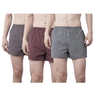 Dollar Pack of 3 Cotton Checkered Men Boxer