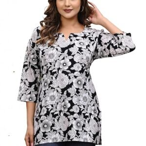 EthnoGlam’s Multi-color Cotton Anarkali Kurta: Printed Straight Kurti/Top Pattern, V-neck || Kurti, Kurta, Dress or Gown For Teenage Girls & Women (K89+K90+K91)