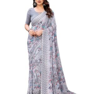 KASHVI Women Georgette Multicolor Floral RENIAL Saree - Perfect for Festivals MD_1761_1